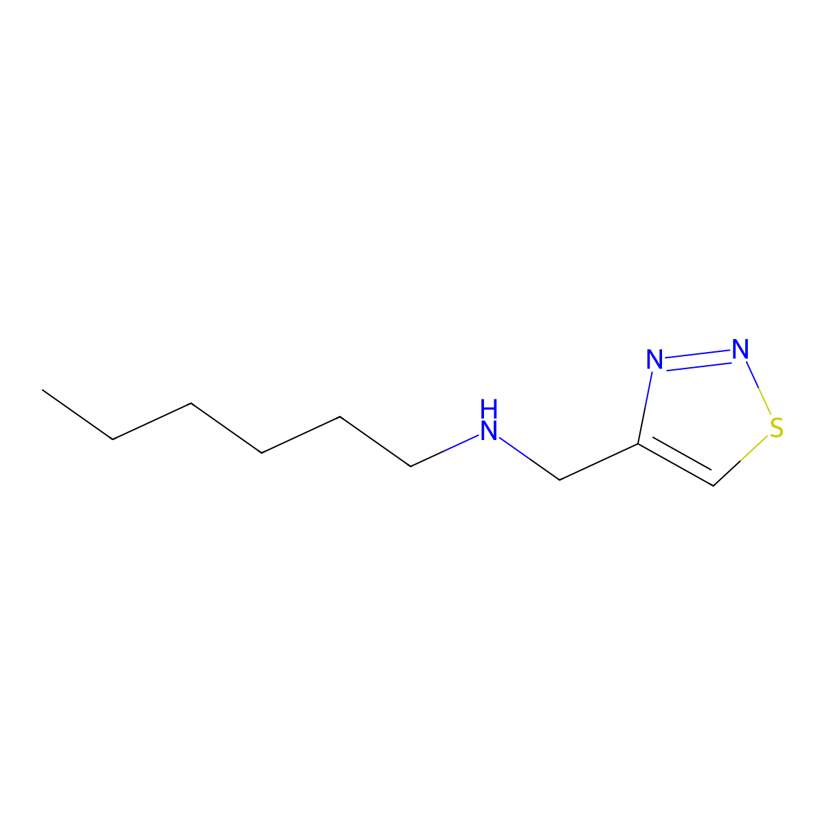 Hexyl[(1,2,3-thiadiazol-4-yl)methyl]amine molecular structure, CAS 1157056-52-4