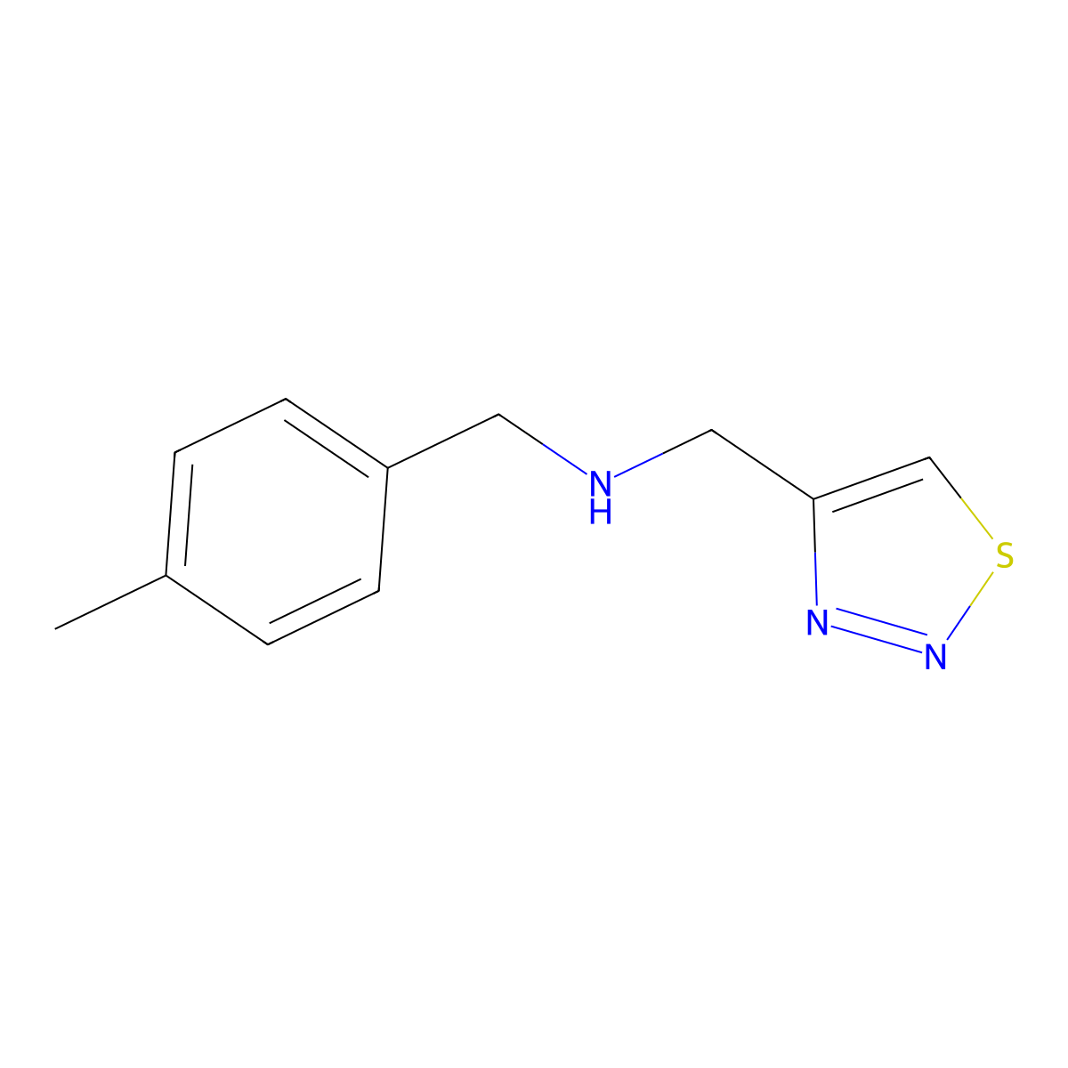 [(4-Methylphenyl)methyl](1,2,3-thiadiazol-4-ylmethyl)amine molecular structure, CAS 1157056-56-8