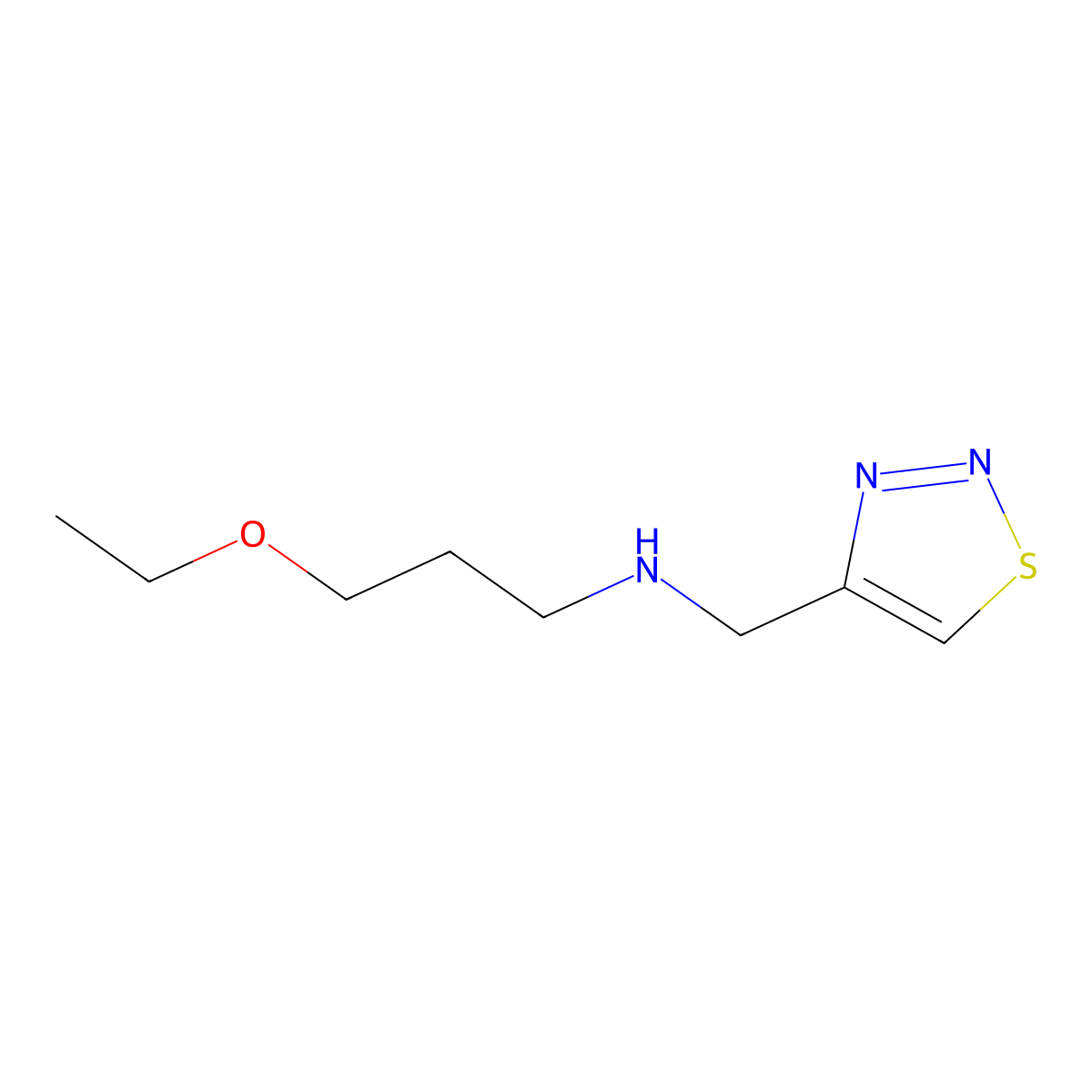 (3-Ethoxypropyl)[(1,2,3-thiadiazol-4-yl)methyl]amine molecular structure, CAS 1157056-71-7