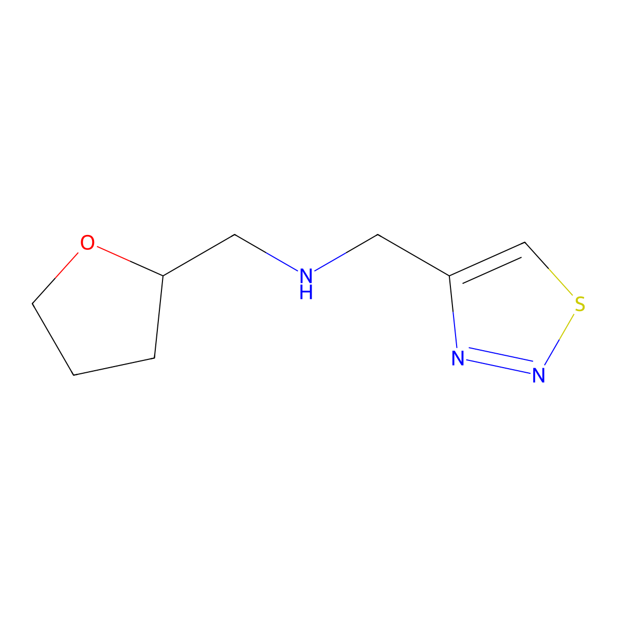 [(Oxolan-2-yl)methyl][(1,2,3-thiadiazol-4-yl)methyl]amine molecular structure, CAS 1157056-84-2