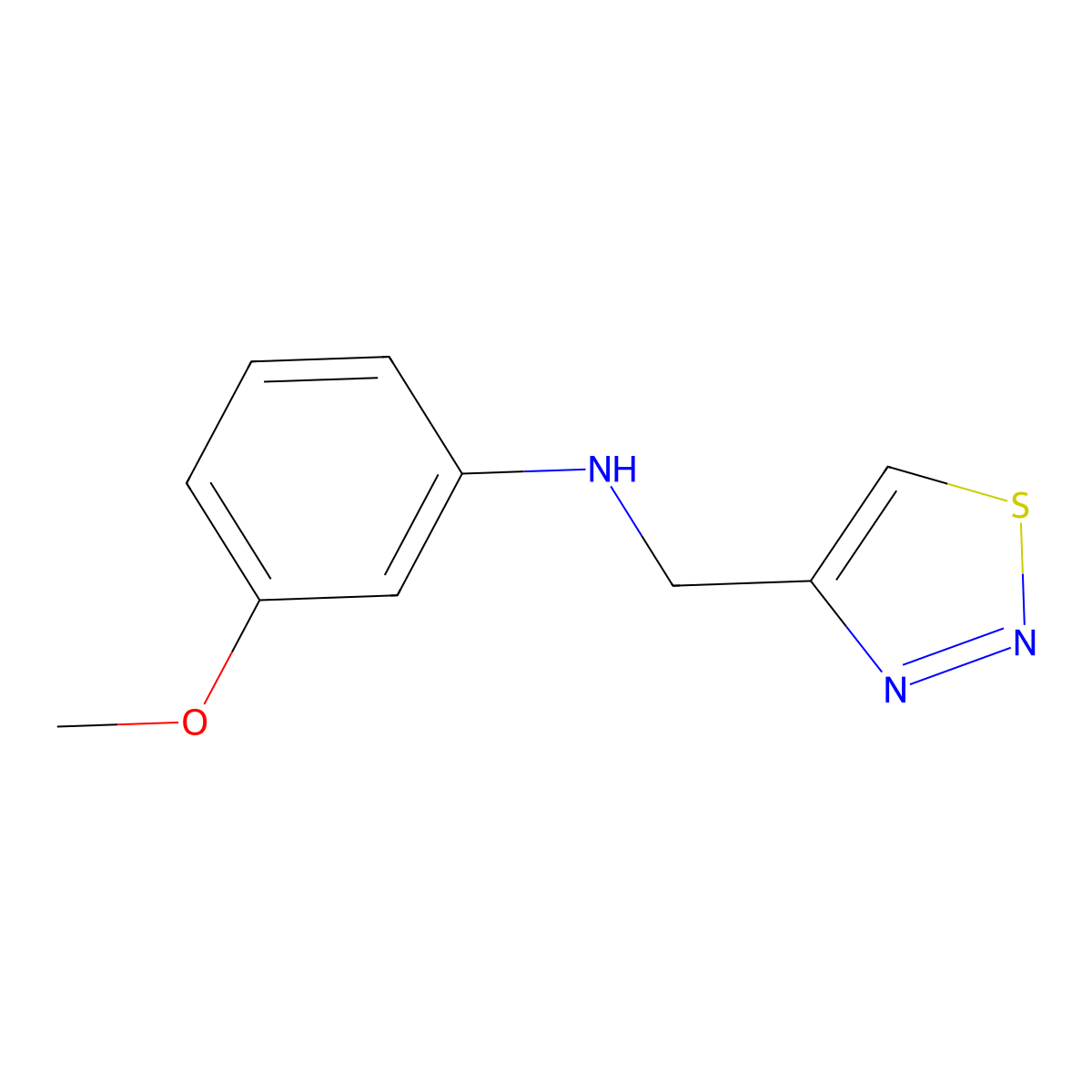 3-methoxy-N-[(1,2,3-thiadiazol-4-yl)methyl]aniline molecular structure, CAS 1157056-97-7