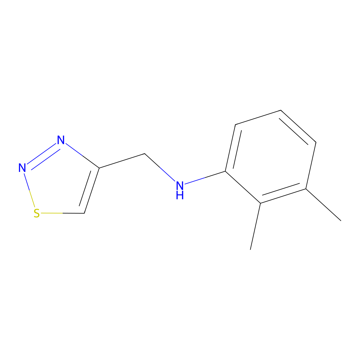 2,3-dimethyl-N-[(1,2,3-thiadiazol-4-yl)methyl]aniline molecular structure, CAS 1157057-02-7