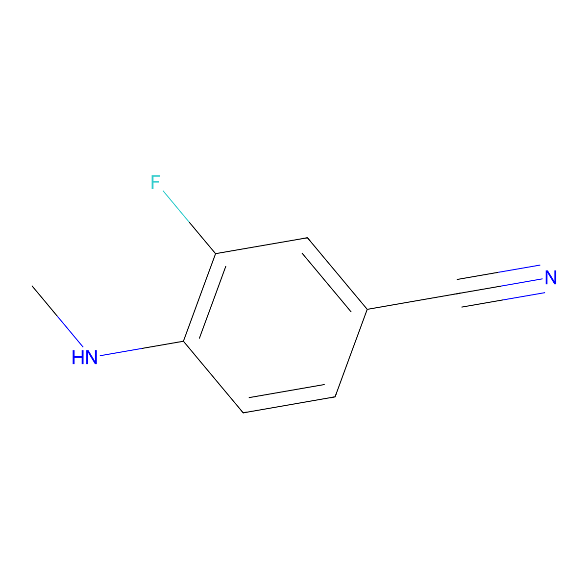 3-Fluoro-4-(methylamino)benzonitrile molecular structure, CAS 1157057-81-2