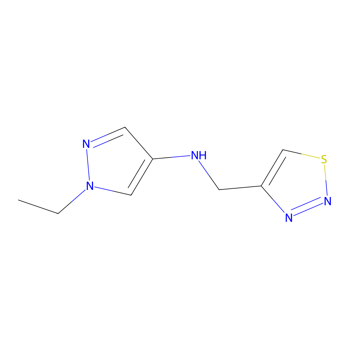 1-ethyl-N-[(1,2,3-thiadiazol-4-yl)methyl]-1H-pyrazol-4-amine molecular structure, CAS 1157058-43-9