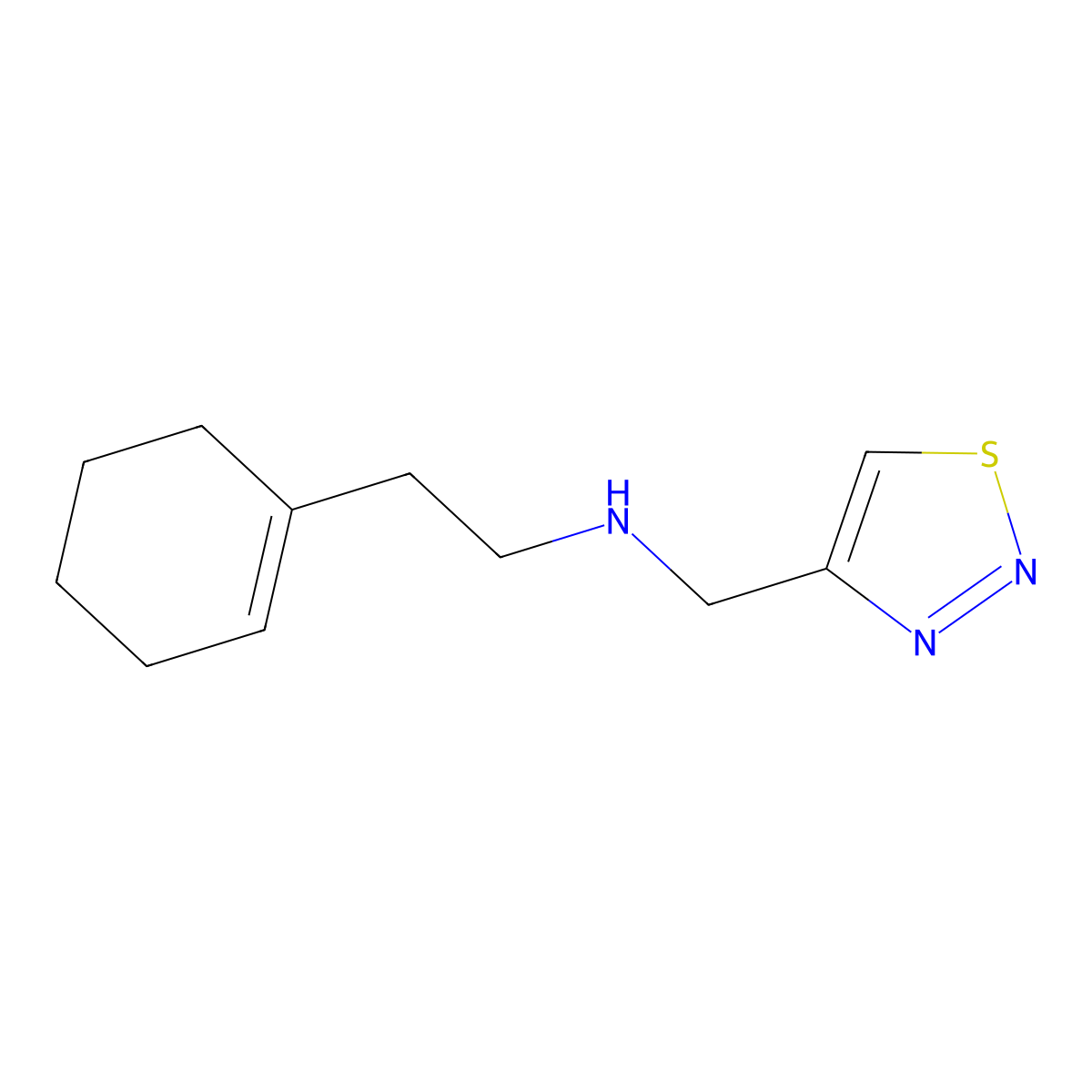 [2-(Cyclohex-1-en-1-yl)ethyl][(1,2,3-thiadiazol-4-yl)methyl]amine molecular structure, CAS 1157058-50-8