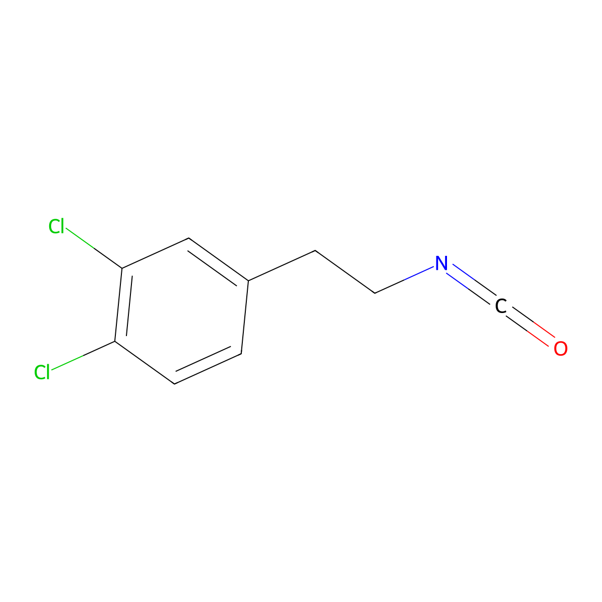 1,2-Dichloro-4-(2-isocyanatoethyl)benzene molecular structure, CAS 115706-18-8