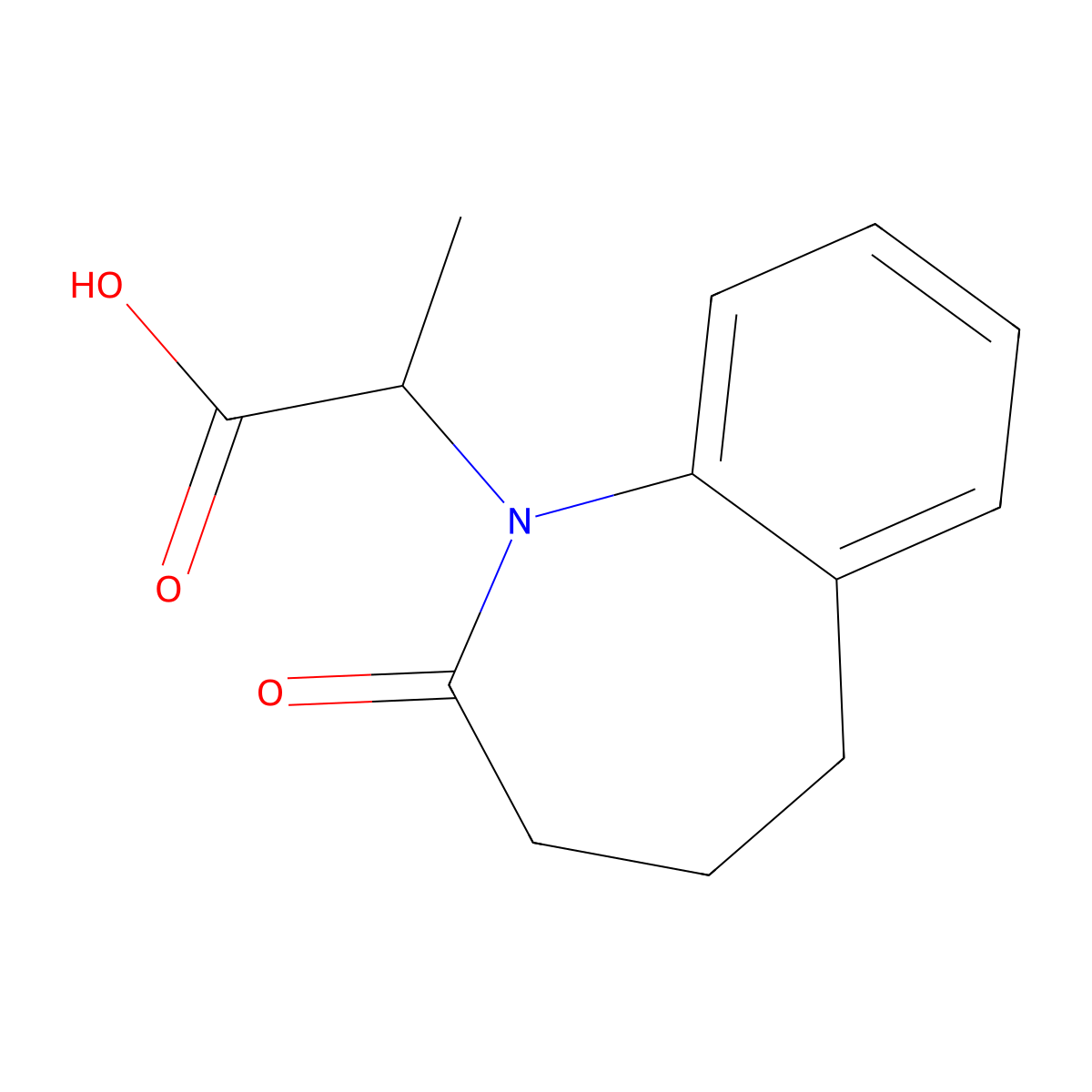 2-(2-Oxo-2,3,4,5-tetrahydro-1H-benzo[b]azepin-1-yl)propanoic acid molecular structure, CAS 115706-39-3