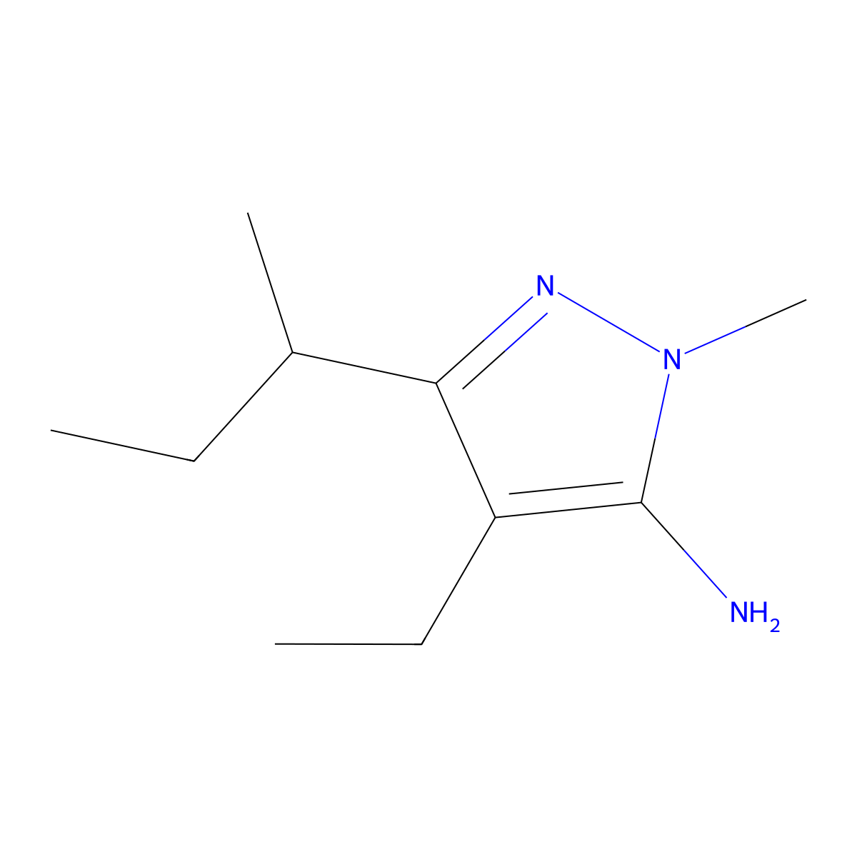 3-(Butan-2-YL)-4-ethyl-1-methyl-1H-pyrazol-5-amine molecular structure, CAS 1157060-32-6
