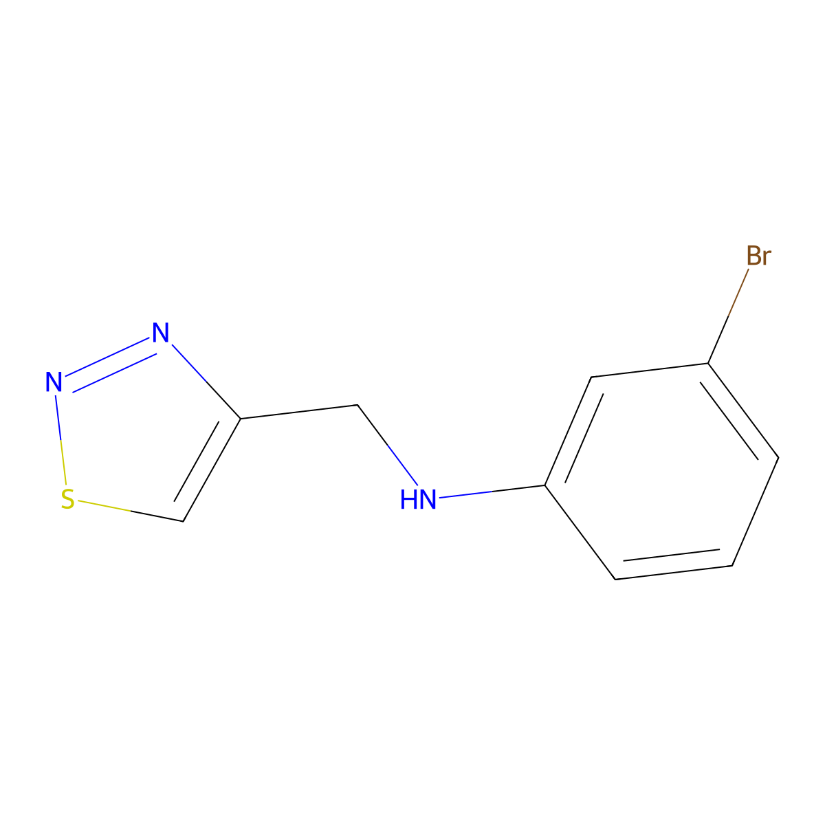 3-bromo-N-[(1,2,3-thiadiazol-4-yl)methyl]aniline molecular structure, CAS 1157062-22-0