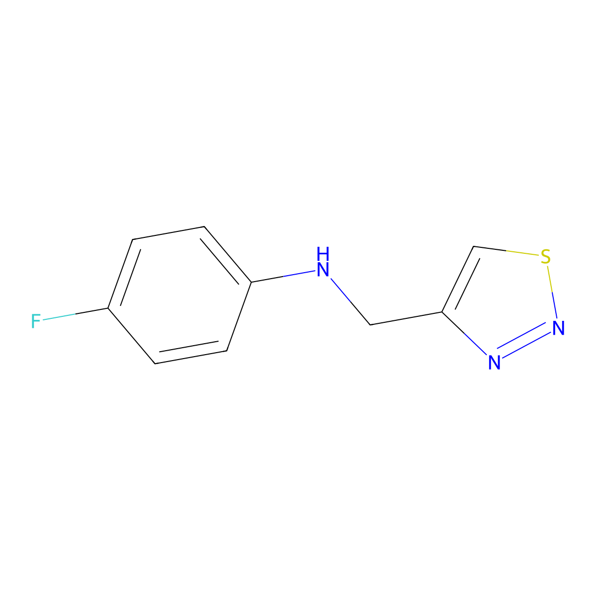 4-fluoro-N-[(1,2,3-thiadiazol-4-yl)methyl]aniline molecular structure, CAS 1157062-32-2