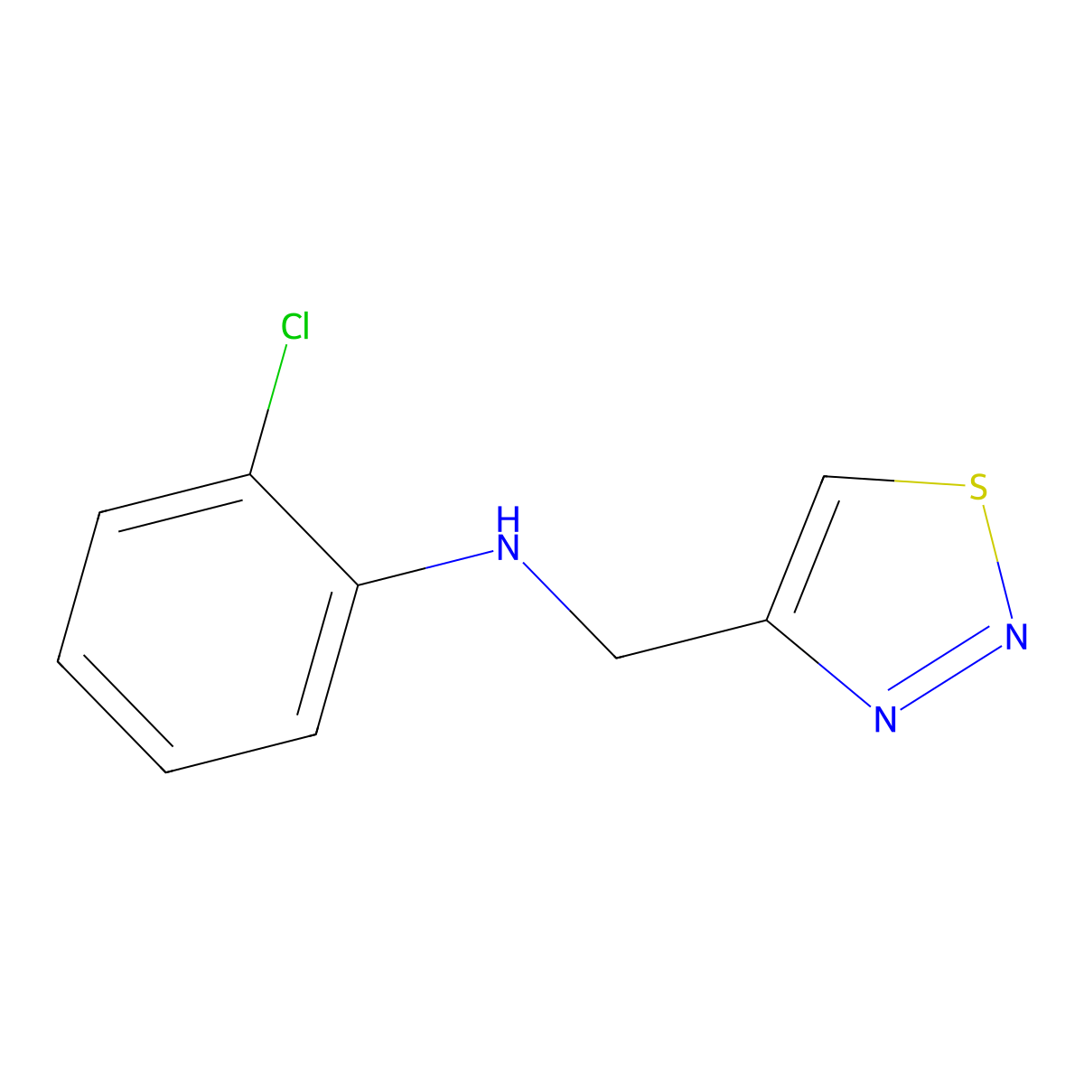 2-chloro-N-[(1,2,3-thiadiazol-4-yl)methyl]aniline molecular structure, CAS 1157062-37-7