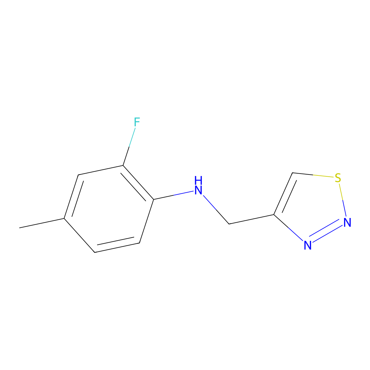 2-fluoro-4-methyl-N-[(1,2,3-thiadiazol-4-yl)methyl]aniline molecular structure, CAS 1157062-68-4