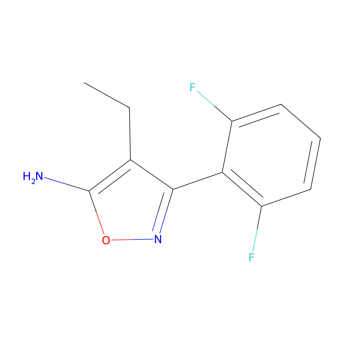 3-(2,6-Difluorophenyl)-4-ethyl-1,2-oxazol-5-amine molecular structure, CAS 1157063-51-8