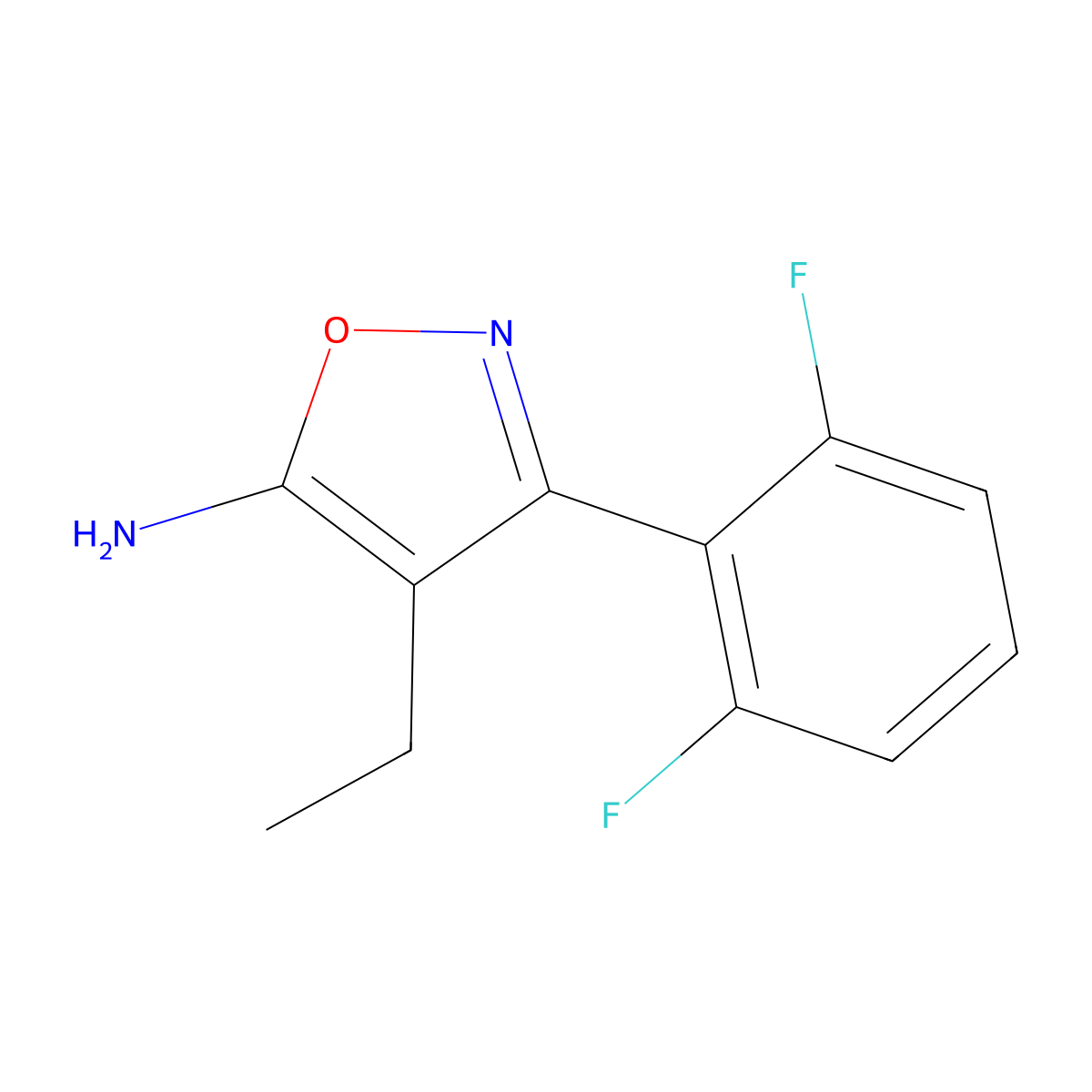 3-(2,6-Difluorophenyl)-4-ethyl-1,2-oxazol-5-amine molecular structure, CAS 1157063-51-8