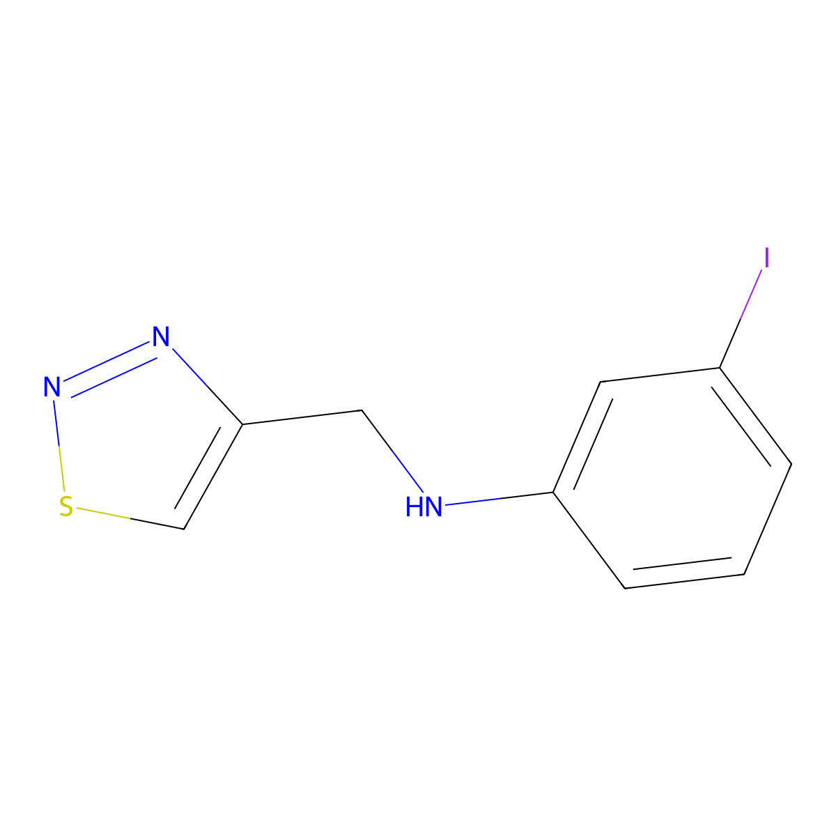 3-iodo-N-[(1,2,3-thiadiazol-4-yl)methyl]aniline molecular structure, CAS 1157063-57-4