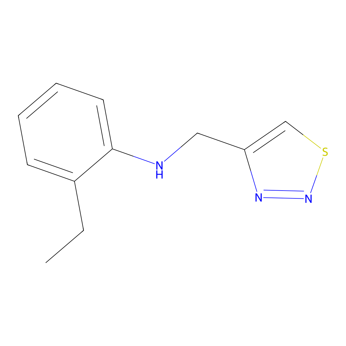 2-ethyl-N-[(1,2,3-thiadiazol-4-yl)methyl]aniline molecular structure, CAS 1157063-63-2