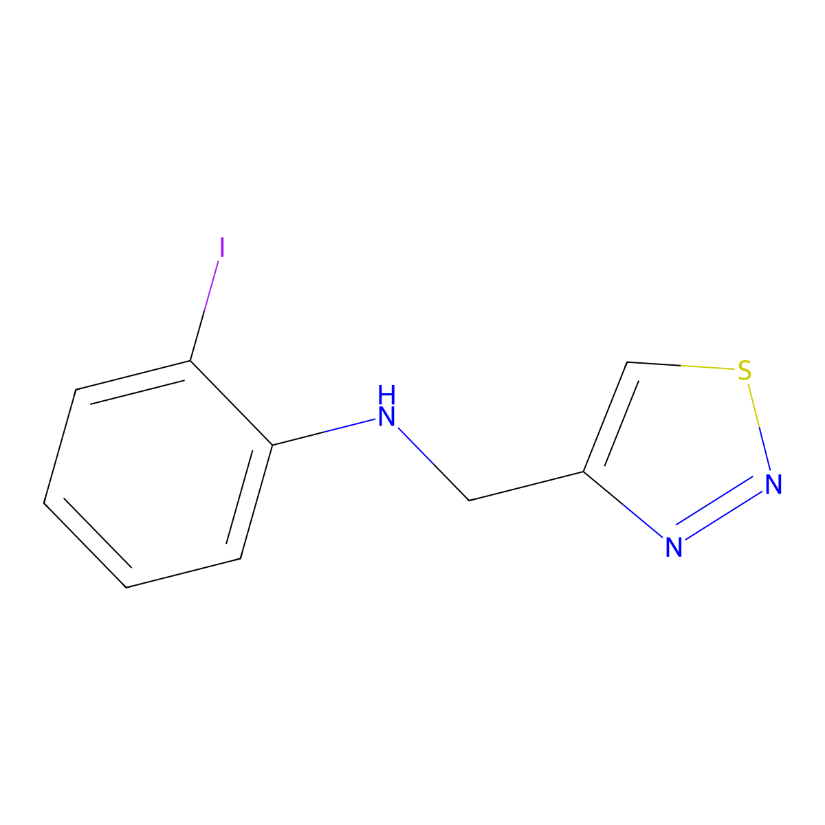 2-iodo-N-[(1,2,3-thiadiazol-4-yl)methyl]aniline molecular structure, CAS 1157063-65-4