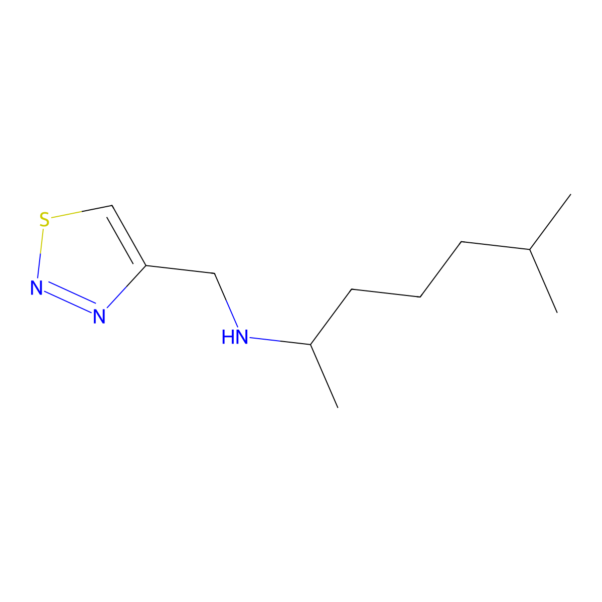 (6-Methylheptan-2-yl)[(1,2,3-thiadiazol-4-yl)methyl]amine molecular structure, CAS 1157065-47-8