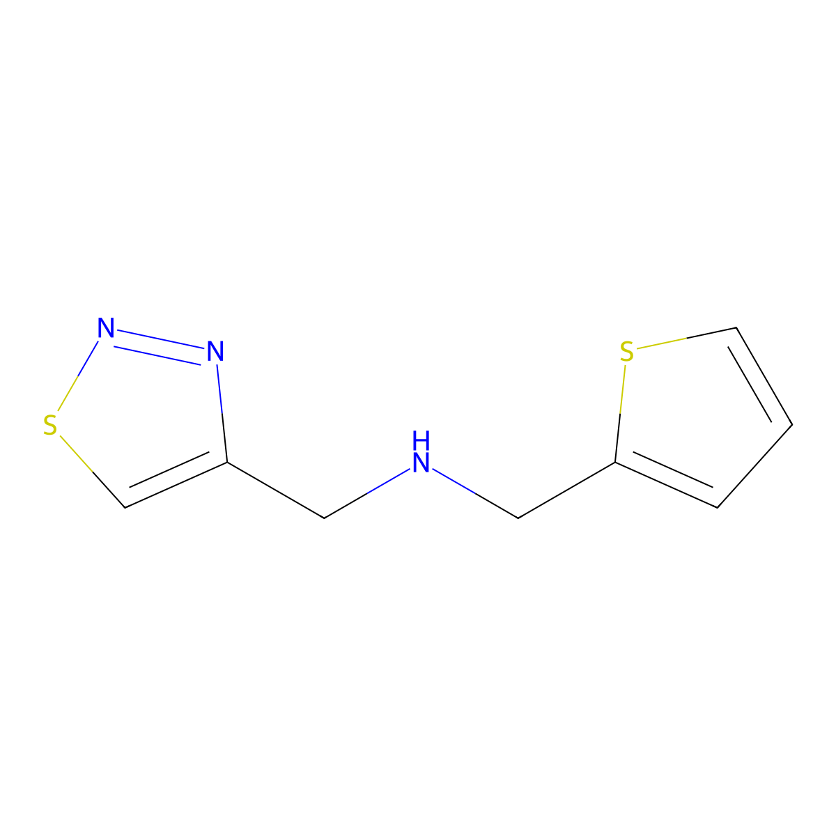 [(1,2,3-Thiadiazol-4-yl)methyl][(thiophen-2-yl)methyl]amine molecular structure, CAS 1157065-65-0