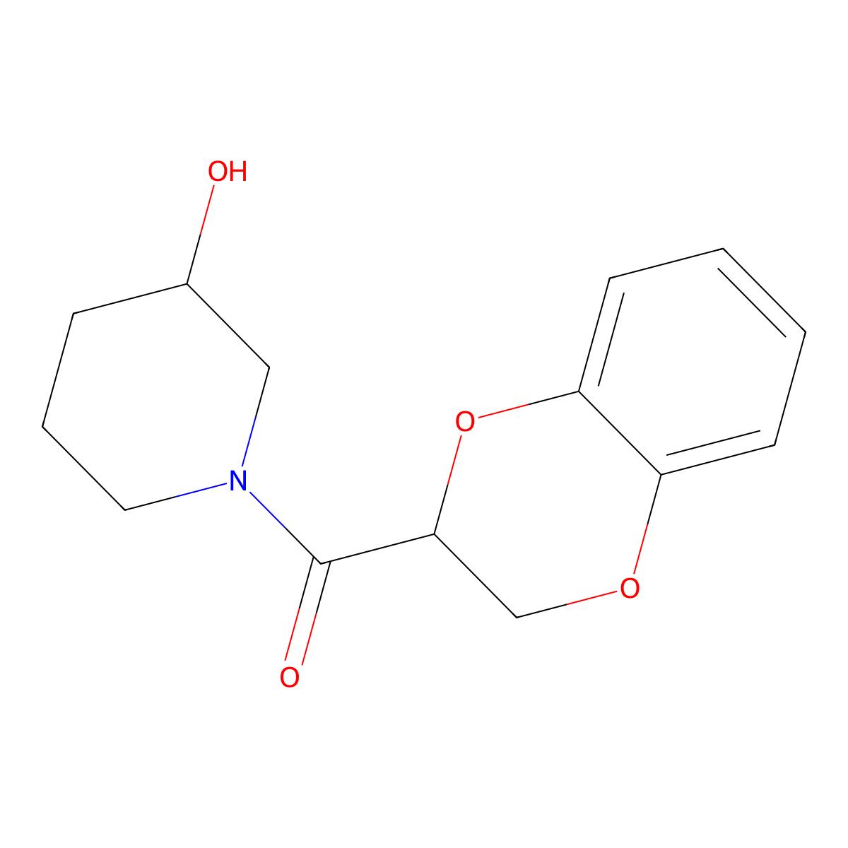 (2,3-Dihydrobenzo[b][1,4]dioxin-2-yl)(3-hydroxypiperidin-1-yl)methanone molecular structure, CAS 1157067-09-8