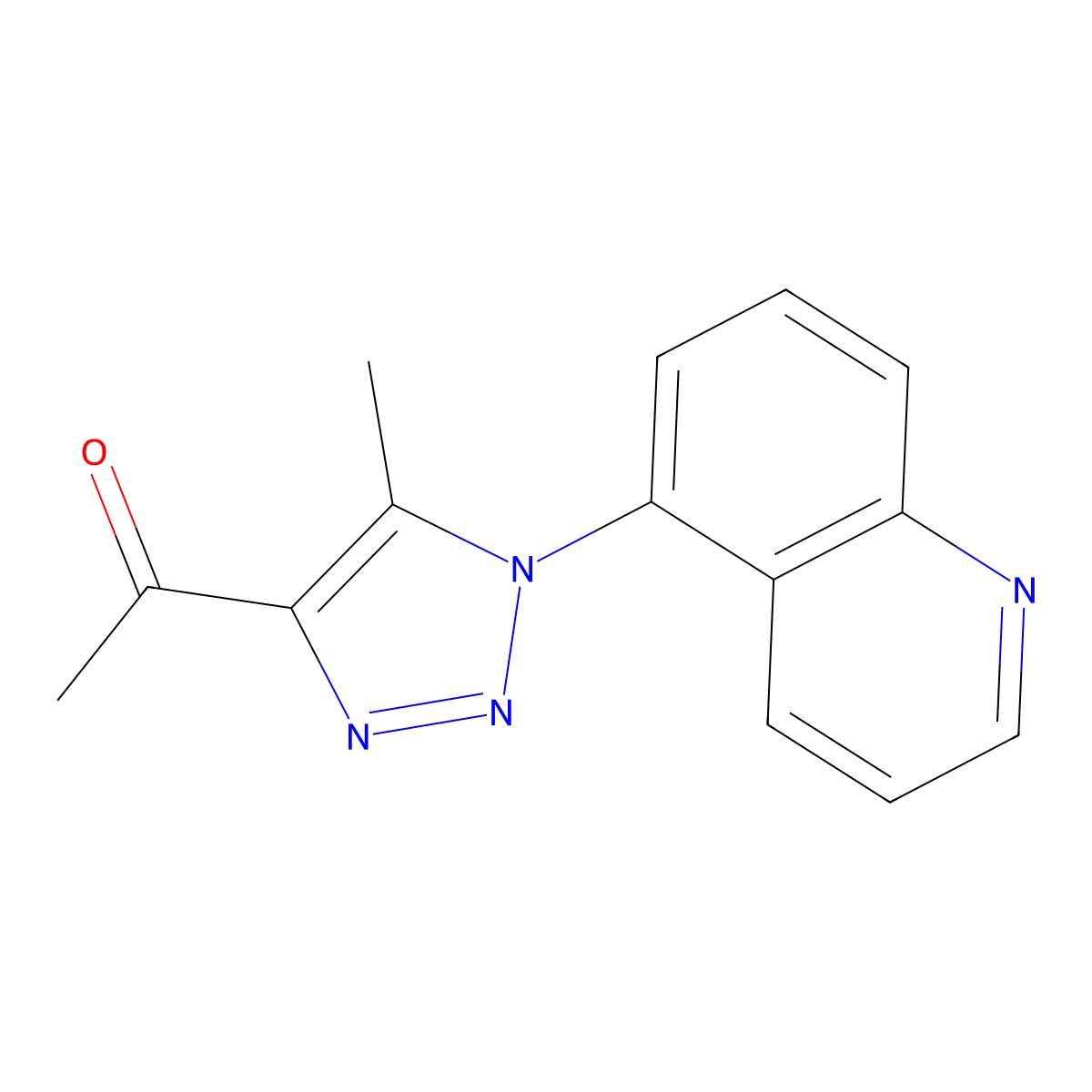 1-[5-methyl-1-(quinolin-5-yl)-1H-1,2,3-triazol-4-yl]ethan-1-one molecular structure, CAS 1157067-60-1