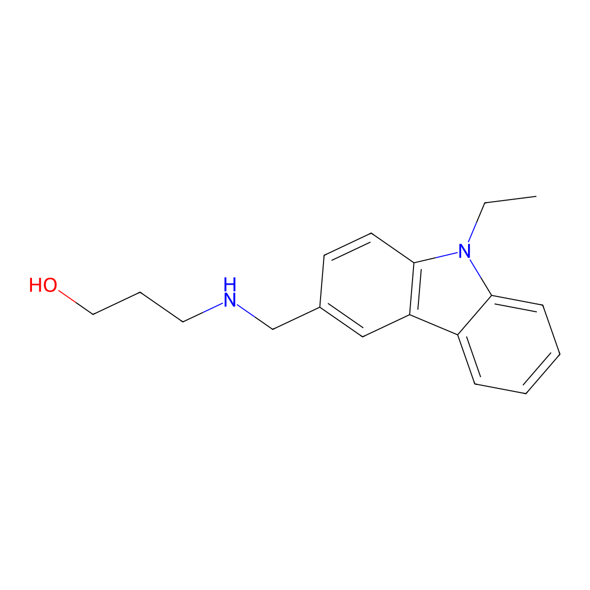 3-{[(9-ethyl-9H-carbazol-3-yl)methyl]amino}propan-1-ol molecular structure, CAS 1157070-06-8