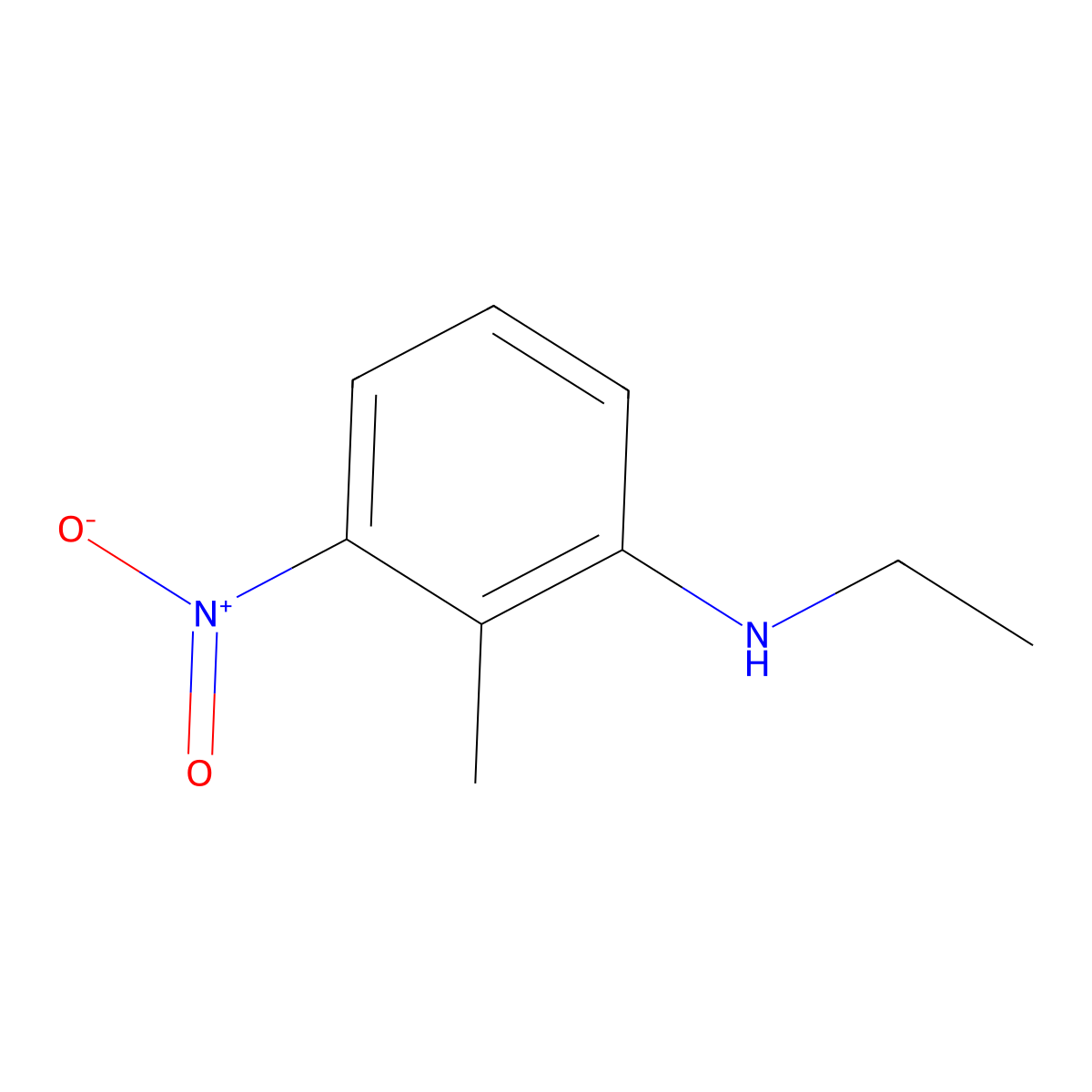 N-ethyl-2-methyl-3-nitroaniline molecular structure, CAS 1157074-12-8