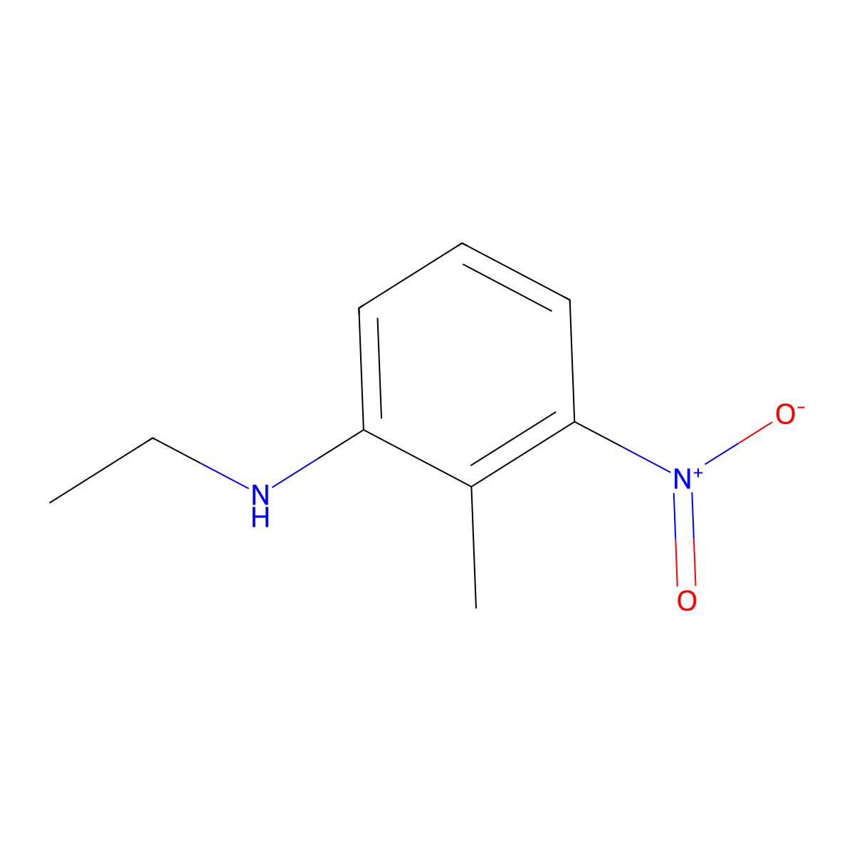 N-ethyl-2-methyl-3-nitroaniline molecular structure, CAS 1157074-12-8