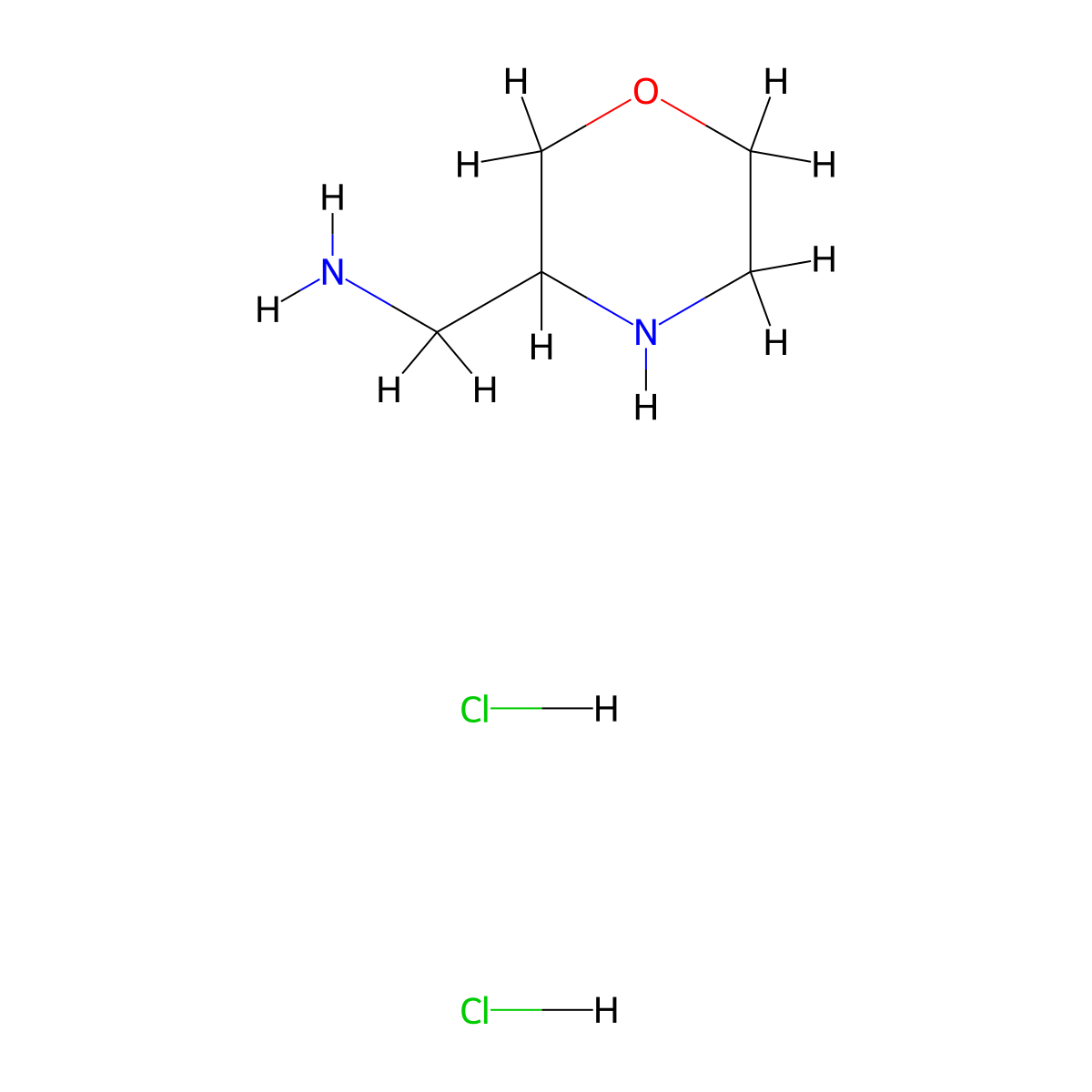 (Morpholin-3-yl)methanamine dihydrochloride molecular structure, CAS 1157076-33-9