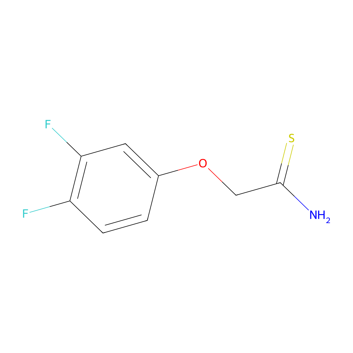 2-(3,4-Difluorophenoxy)ethanethioamide molecular structure, CAS 1157091-58-1
