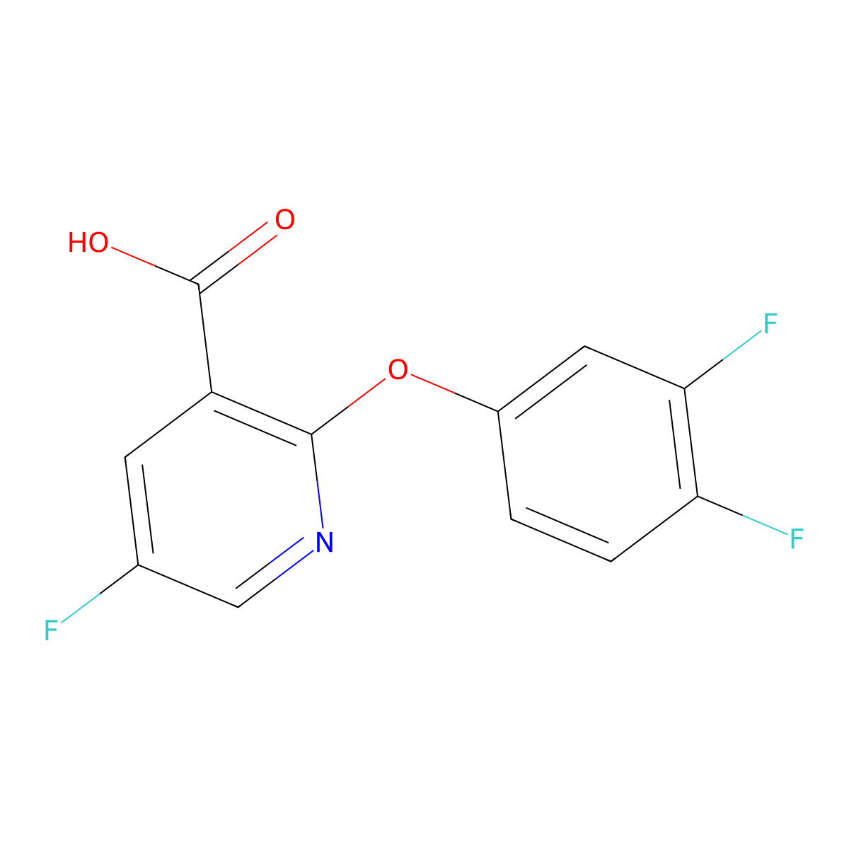 2-(3,4-Difluorophenoxy)-5-fluoronicotinic acid molecular structure, CAS 1157093-09-8