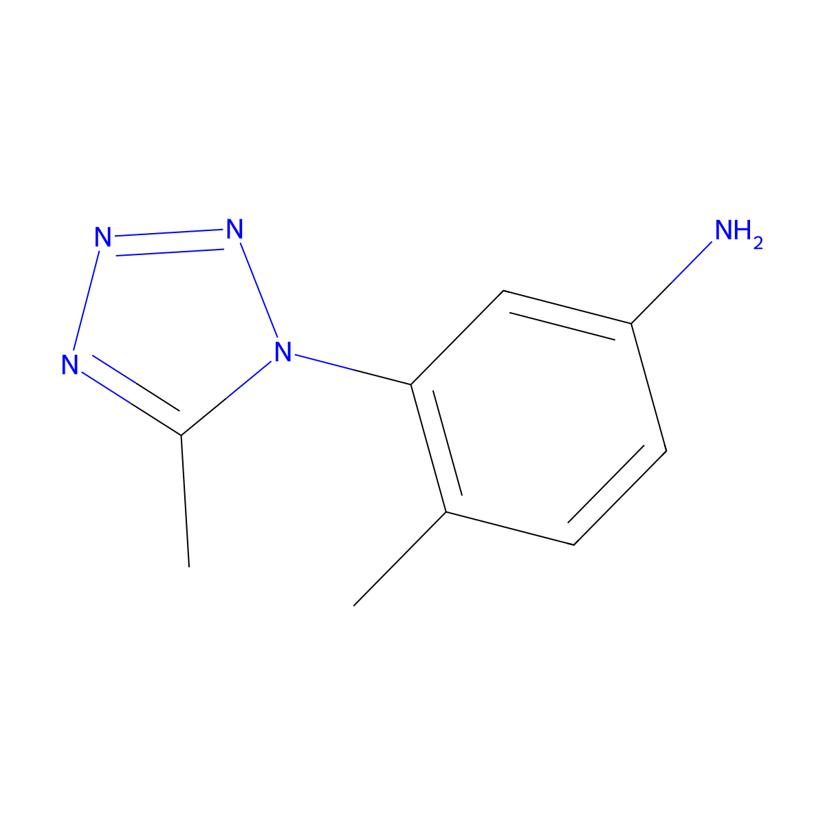 4-methyl-3-(5-methyl-1H-1,2,3,4-tetrazol-1-yl)aniline molecular structure, CAS 1157100-04-3