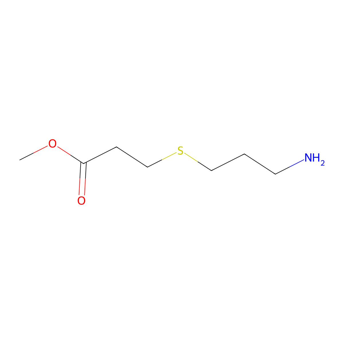Methyl 3-[(3-aminopropyl)sulfanyl]propanoate molecular structure, CAS 1157100-16-7