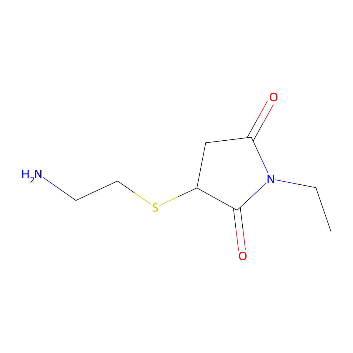 3-[(2-Aminoethyl)sulfanyl]-1-ethylpyrrolidine-2,5-dione molecular structure, CAS 1157103-44-0