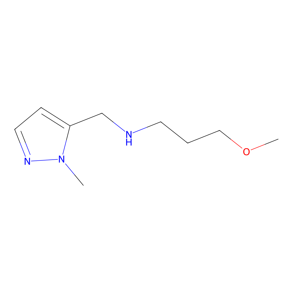 (3-methoxypropyl)[(1-methyl-1H-pyrazol-5-yl)methyl]amine molecular structure, CAS 1157103-95-1