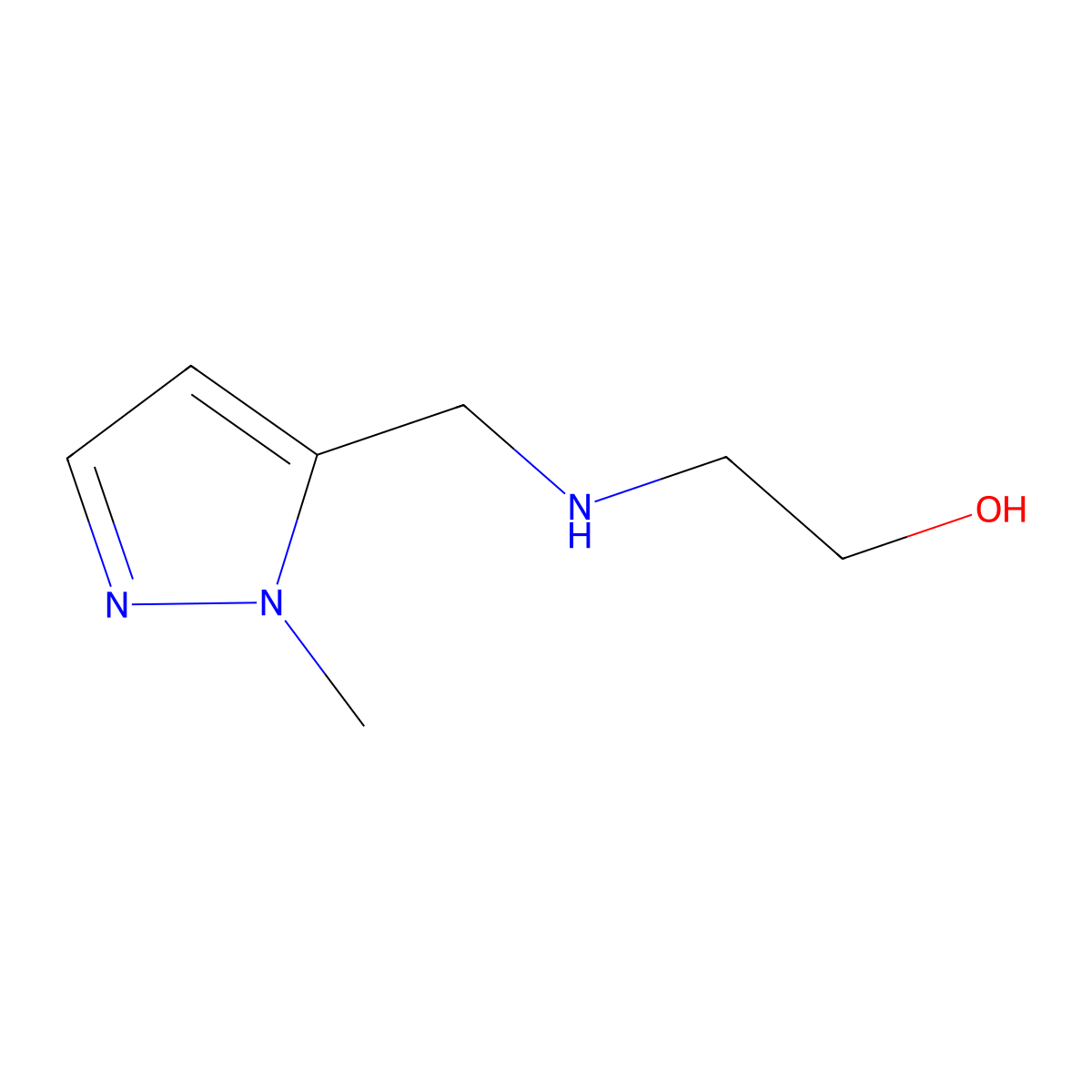 2-{[(1-methyl-1H-pyrazol-5-yl)methyl]amino}ethanol molecular structure, CAS 1157105-13-9