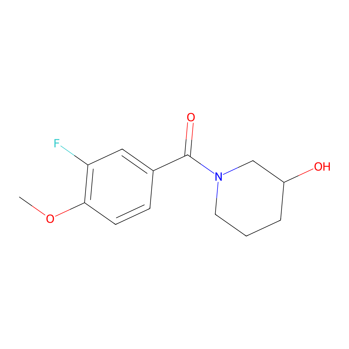 1-(3-Fluoro-4-methoxybenzoyl)piperidin-3-ol molecular structure, CAS 1157105-95-7