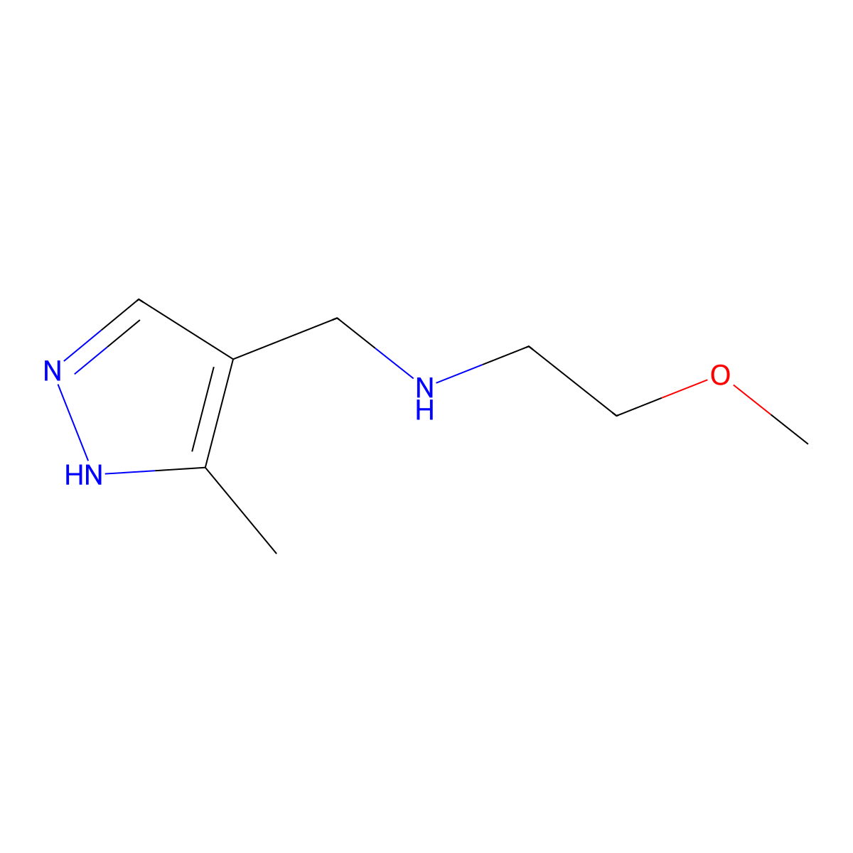 (2-Methoxyethyl)[(3-methyl-1H-pyrazol-4-yl)methyl]amine molecular structure, CAS 1157106-17-6