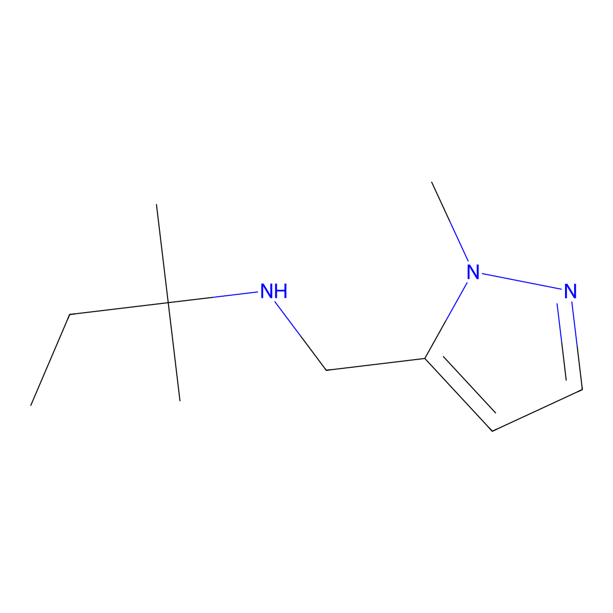 [(1-Methyl-1H-pyrazol-5-yl)methyl](2-methylbutan-2-yl)amine molecular structure, CAS 1157107-25-9