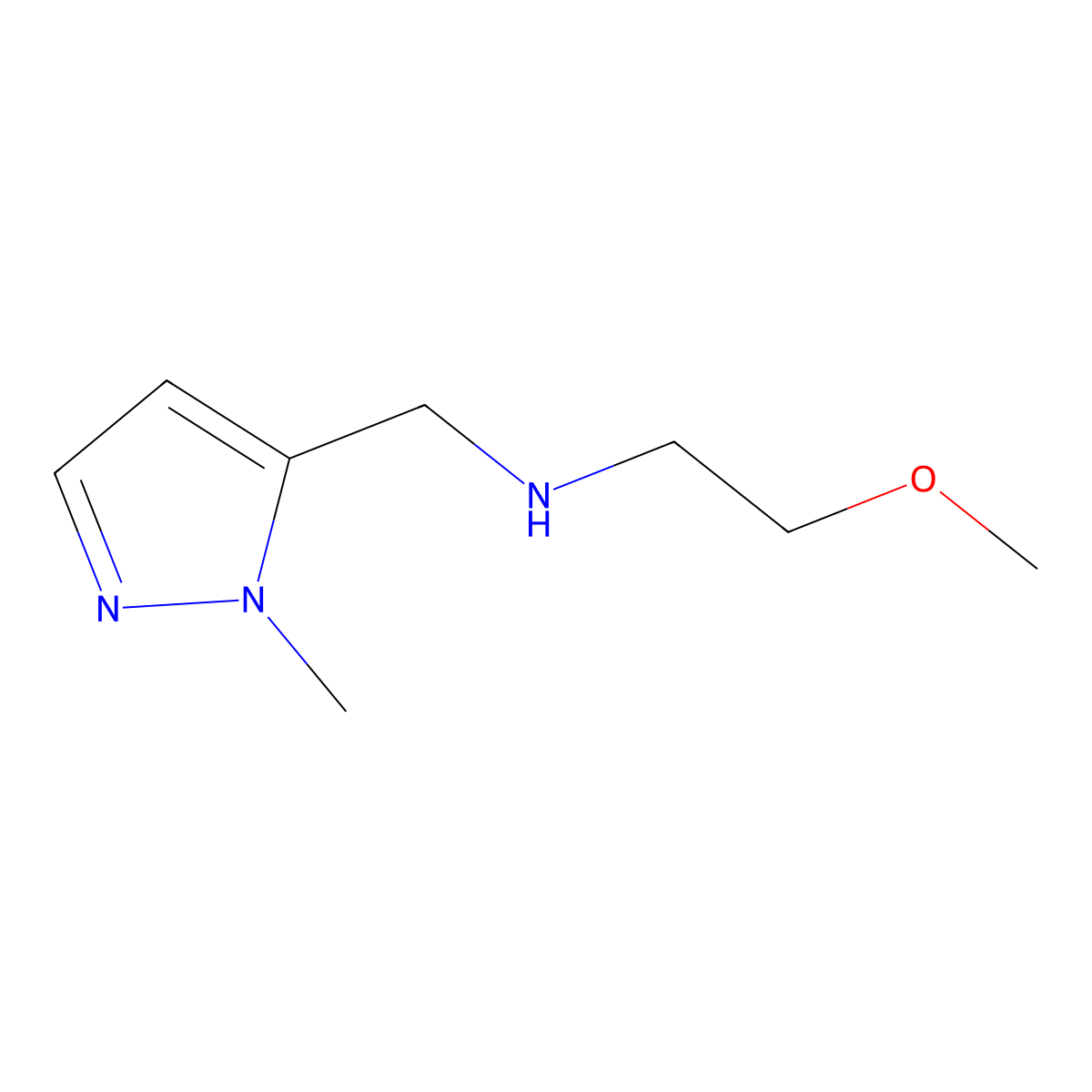 (2-methoxyethyl)[(1-methyl-1H-pyrazol-5-yl)methyl]amine molecular structure, CAS 1157107-33-9
