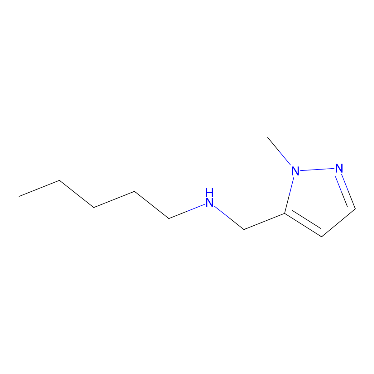 [(1-Methyl-1H-pyrazol-5-yl)methyl](pentyl)amine molecular structure, CAS 1157107-74-8