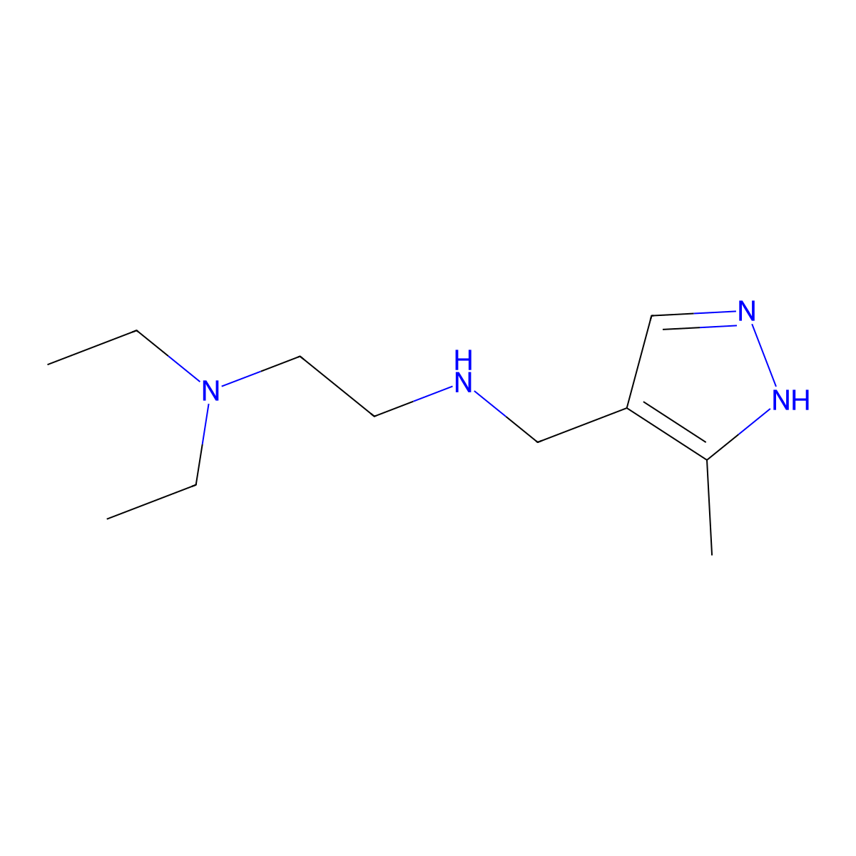 [2-(Diethylamino)ethyl][(3-methyl-1H-pyrazol-4-yl)methyl]amine molecular structure, CAS 1157108-39-8