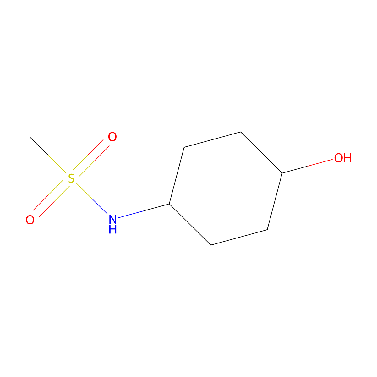 N-(4-hydroxycyclohexyl)methanesulfonamide molecular structure, CAS 1157109-50-6