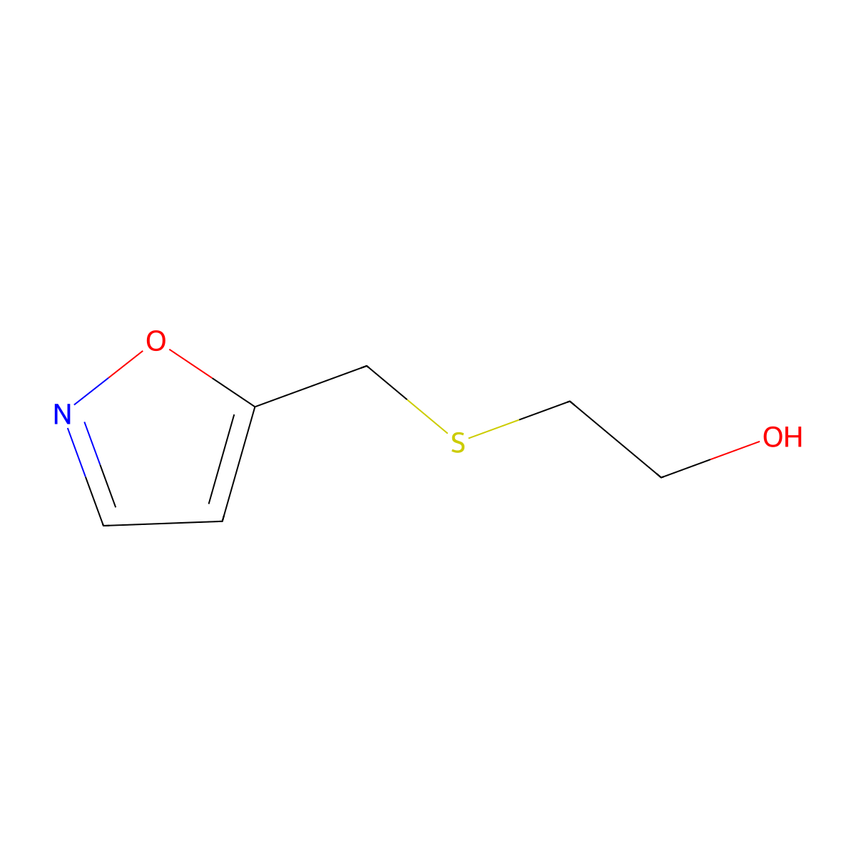 2-(((1,2-Oxazol-5-yl)methyl)sulfanyl)ethan-1-ol molecular structure, CAS 1157110-13-8
