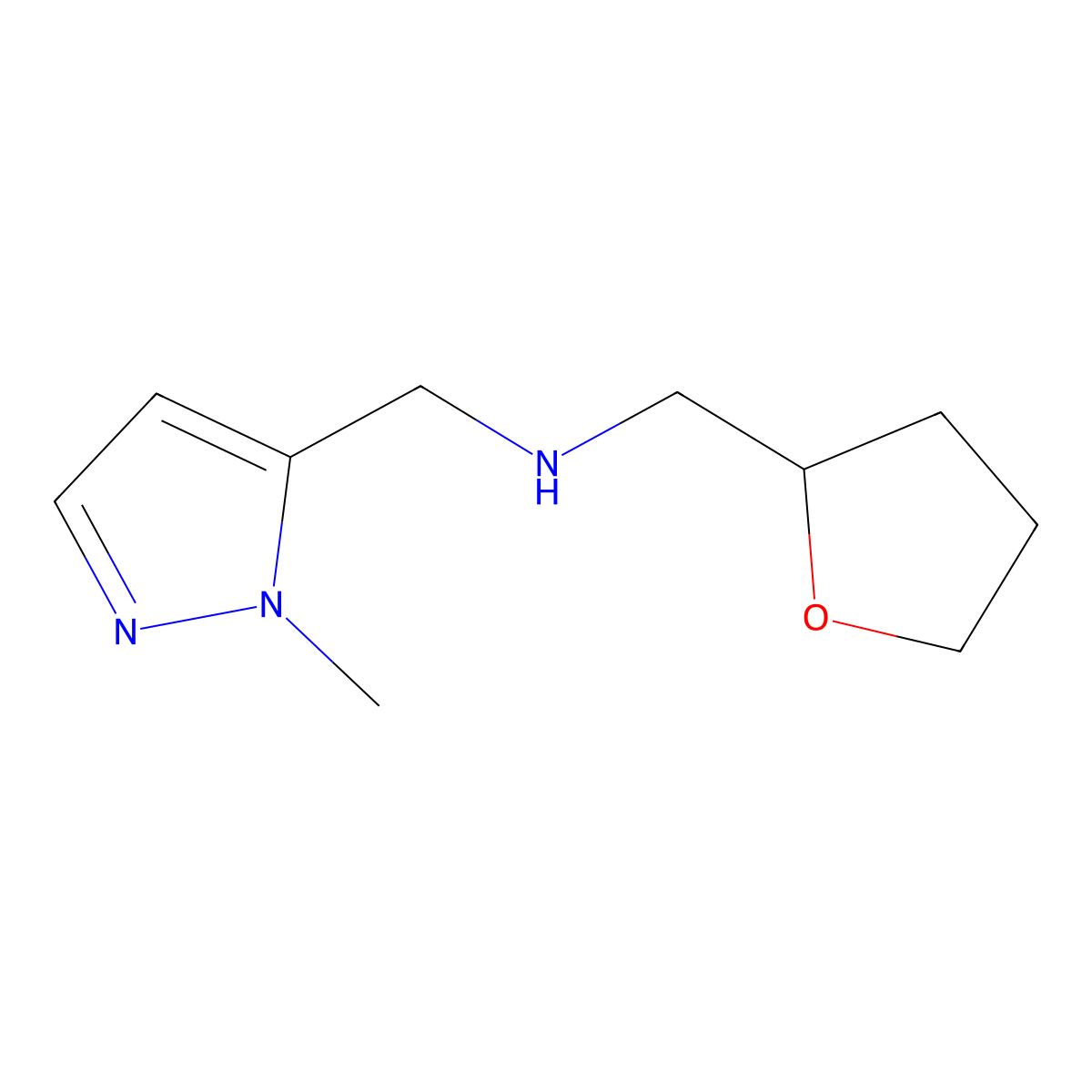 [(1-methyl-1H-pyrazol-5-yl)methyl][(oxolan-2-yl)methyl]amine molecular structure, CAS 1157110-55-8