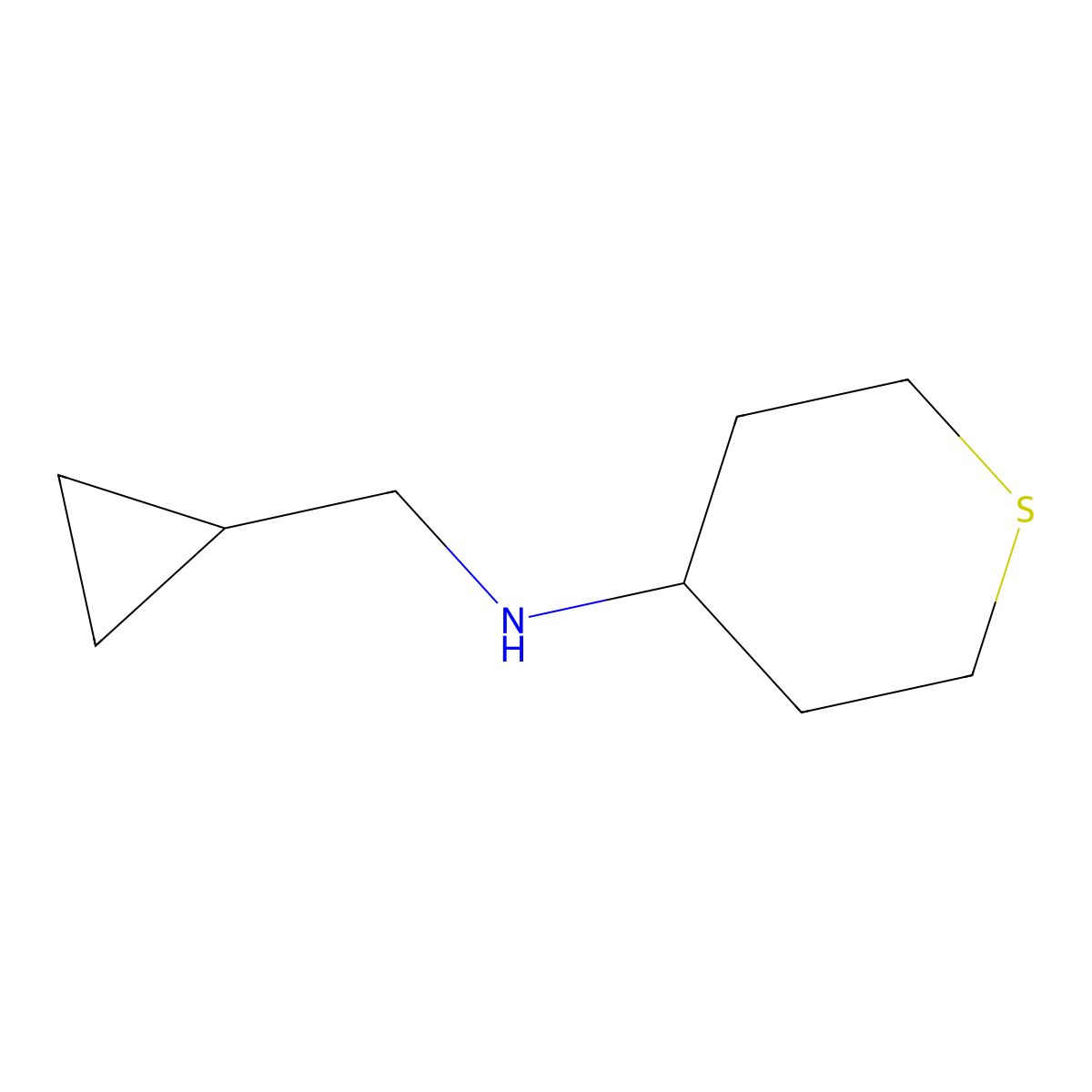 N-(Cyclopropylmethyl)tetrahydro-2H-thiopyran-4-amine molecular structure, CAS 1157115-56-4