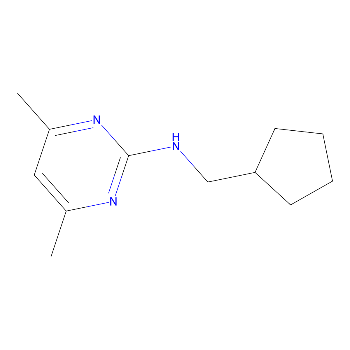 N-(cyclopentylmethyl)-4,6-dimethylpyrimidin-2-amine molecular structure, CAS 1157115-72-4