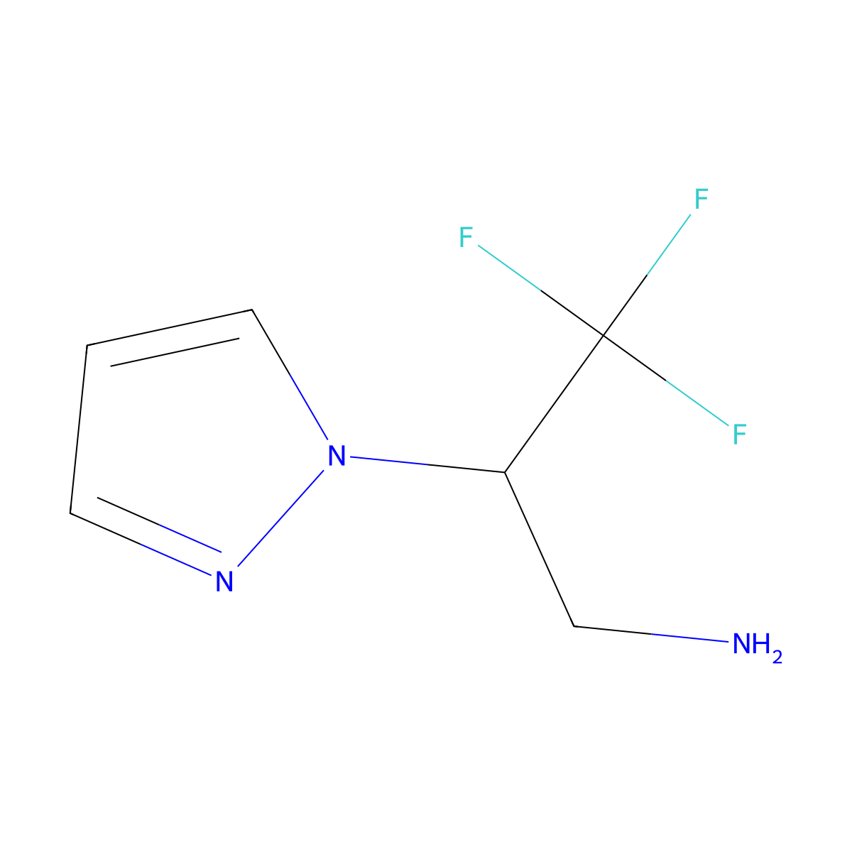 3,3,3-Trifluoro-2-(1H-pyrazol-1-yl)propan-1-amine molecular structure, CAS 1157125-98-8
