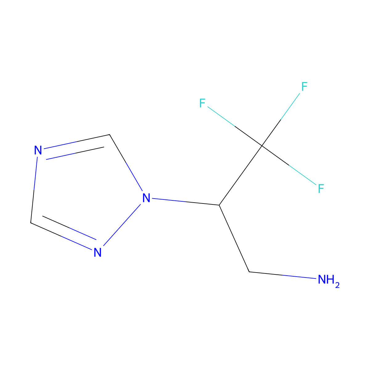 3,3,3-trifluoro-2-(1H-1,2,4-triazol-1-yl)propan-1-amine molecular structure, CAS 1157126-01-6