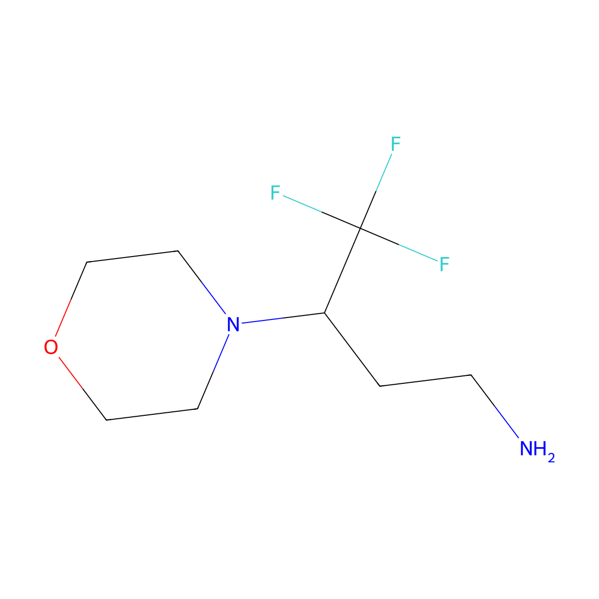 4,4,4-Trifluoro-3-(morpholin-4-YL)butan-1-amine molecular structure, CAS 1157129-55-9